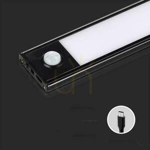 V-TAC 1,5W LED svietidlo pod skrinku čierne Senzor pohybu Nabíjanie cez USB 30cm VT-8141 3000K 110lm small 2