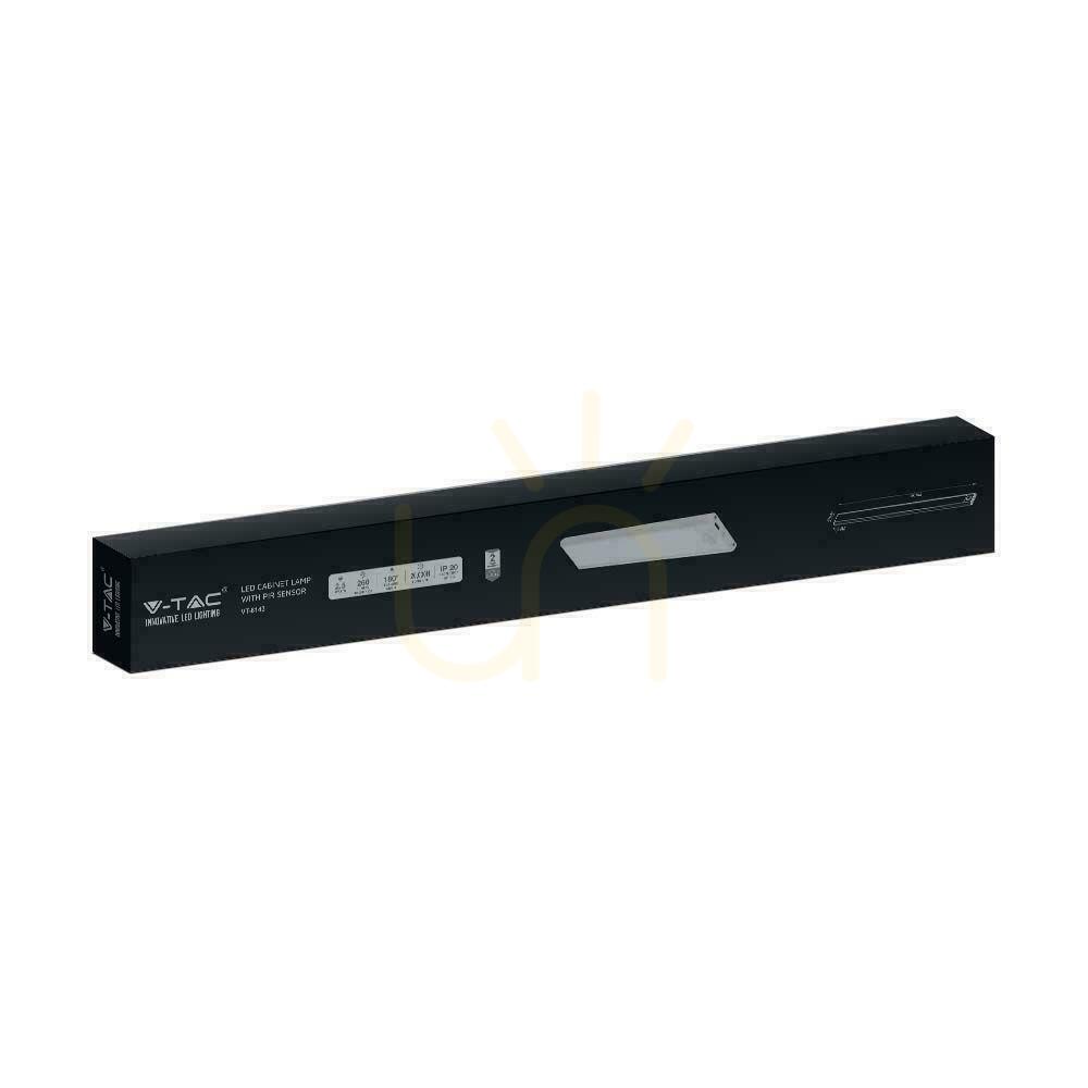 Šou V-TAC 2,5W LED svietidlo pod skrinku Strieborné Senzor pohybu Nabíjanie cez USB 60cm VT-8143 3000K 260lm V-TAC 2,5W LED svietidlo pod skrinku Strieborné Senzor pohybu Nabíjanie cez USB 60cm VT-8143 3000K 260lm