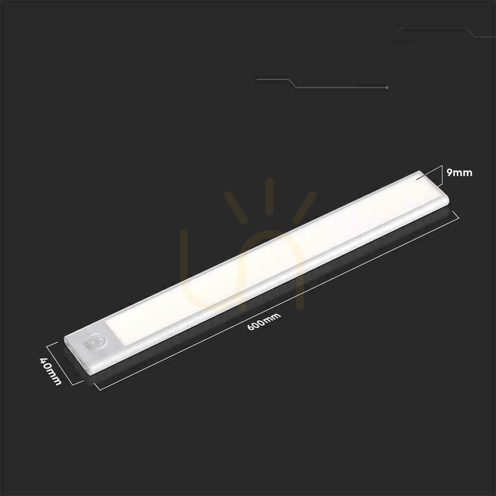 Skontrolujte V-TAC 2,5W LED svietidlo pod skrinku Strieborné Senzor pohybu Nabíjanie cez USB 60cm VT-8143 3000K 260lm V-TAC 2,5W LED svietidlo pod skrinku Strieborné Senzor pohybu Nabíjanie cez USB 60cm VT-8143 3000K 260lm