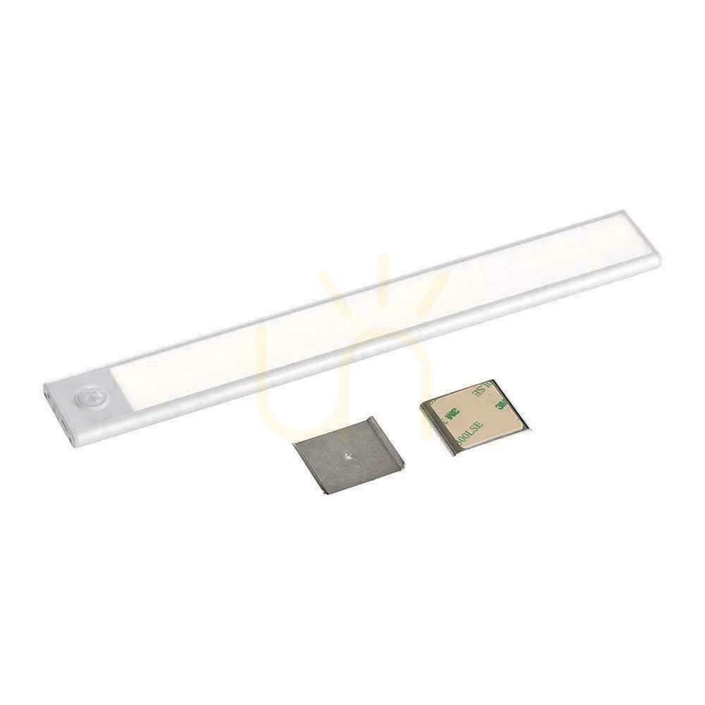 Displej V-TAC 2,5W LED svietidlo pod skrinku Strieborné Senzor pohybu Nabíjanie cez USB 60cm VT-8143 3000K 260lm V-TAC 2,5W LED svietidlo pod skrinku Strieborné Senzor pohybu Nabíjanie cez USB 60cm VT-8143 3000K 260lm