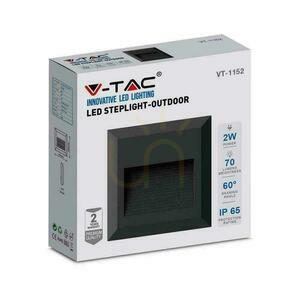2W LED svietidlo V-TAC na schody čierne štvorcové 230V IP65 VT-1152 4000K 70lm small 4