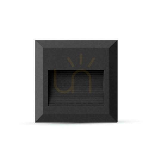 Skontrolujte 2W LED svietidlo V-TAC na schody čierne štvorcové 230V IP65 VT-1152 4000K 70lm