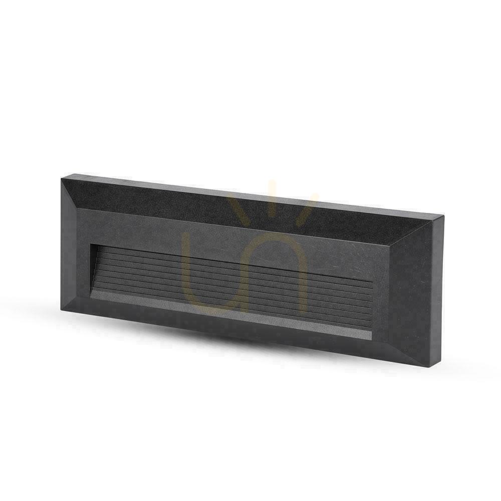 vyhliadka 3W LED svietidlo V-TAC na schody čierny obdĺžnik 230V IP65 VT-1162 3000K 110lm 3W LED svietidlo V-TAC na schody čierny obdĺžnik 230V IP65 VT-1162 3000K 110lm