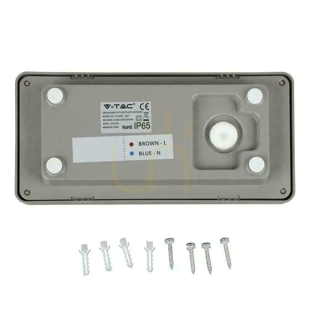 Displej V-TAC 12W LED nástenné svietidlo šedé IP65 VT-8058 6400K 1160lm V-TAC 12W LED nástenné svietidlo šedé IP65 VT-8058 6400K 1160lm