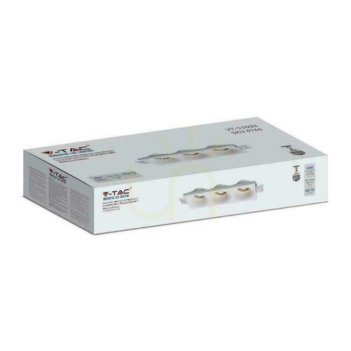 Skontrolujte V-TAC 3xGU10 Sadrové stropné svietidlo biele 280x100 VT-11023 3 roky záruka