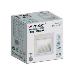 V-TAC 3W LED schodiskové svietidlo Square White 230V VT-1143 4000K 200lm. small 3