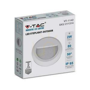 2W LED svietidlo V-TAC na schodisko biele okrúhle 230V IP65 VT-1142 3000K 80lm small 4