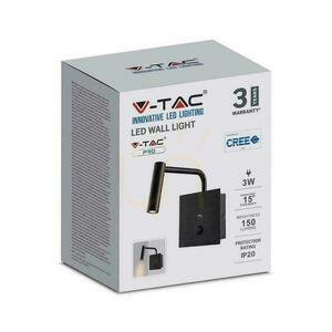 LED svietidlo V-TAC 3W nástenná lampa Hotelová posteľ USB vypínač čierny COB CREE VT-2943 3000K 150lm 3 roky záruka small 4
