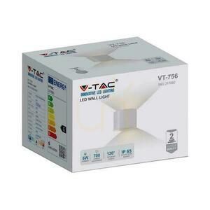 Nástenné svietidlo 6W V-TAC hore dole nastaviteľné biele okrúhle IP65 Bridgelux VT-756-W 3000K 700lm small 4