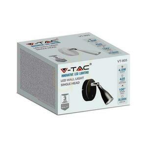 V-TAC nástenné svietidlo 4,5 W LED čierne s vypínačom VT-806 3000K 420lm 3 roky záruka small 2