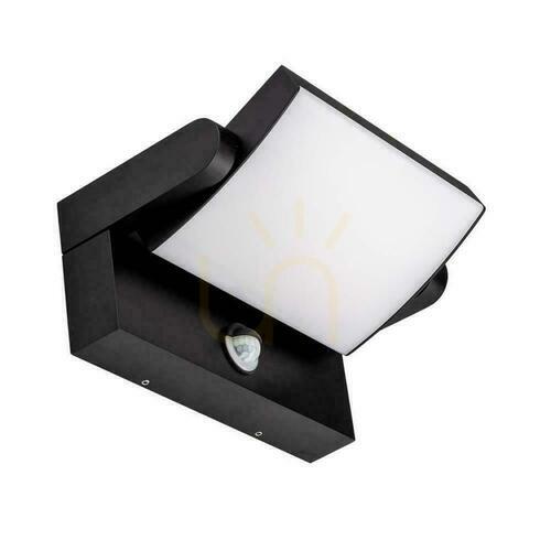 Skontrolujte V-TAC 17W LED projekčné fasádne svietidlo so snímačom pohybu čierne IP65 VT-11020S 3000K 2520lm.