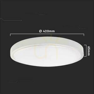 V-TAC 30W LED okrúhle stropné svietidlo IP44 mikrovlnný pohybový senzor 42cm biele VT-8630S-W-RD 4000K 3000lm small 3