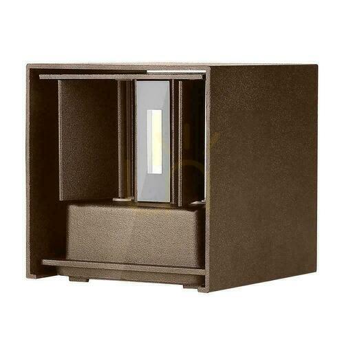 Skontrolujte V-TAC 11W LED nástenné svietidlo Horný spodný nastaviteľný bronzový Corten štvorcový IP65 VT-759-12 3000K 1360lm