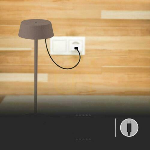 Skontrolujte V-TAC 2W LED nabíjacia stmievateľná lampa na nočný stolík IP54 bronz Corten VT-7562-C 3000K 200lm