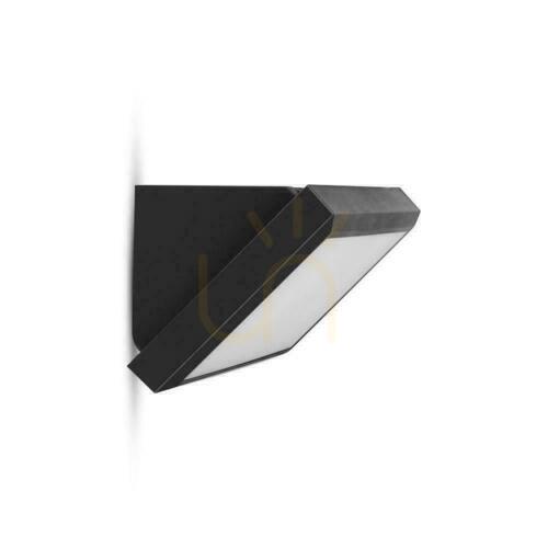 Skontrolujte V-TAC 12W LED skosené nástenné svietidlo čierne IP65 VT-8054 6400K 1250lm.