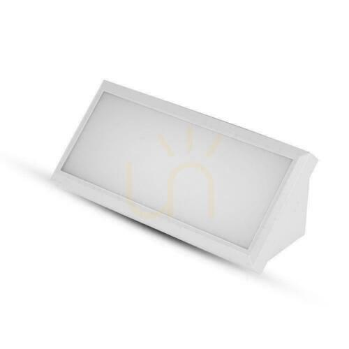 Skontrolujte V-TAC 12W LED skosené nástenné svietidlo biele IP65 VT-8054 6400K 1250lm.