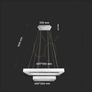 V-TAC 100W mäkké svetlo luster závesné LED svietidlo stmievateľné biele VT-101-2D 3000K 6300lm 3 roky záruka small 2