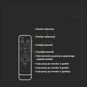 V-TAC 12W solárny LED projektor s diaľkovým ovládaním, AUTO, časovač IP65 VT-55100 6400K 1200lm small 3