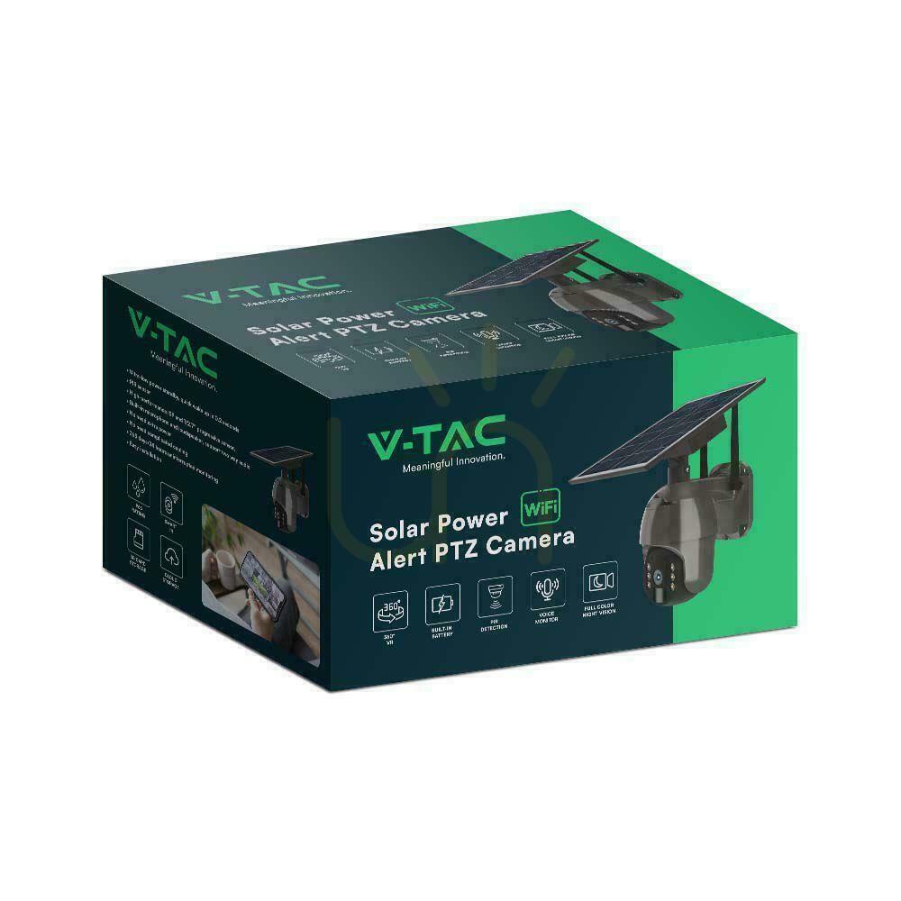 Náhľad V-TAC WiFi WiFi HD SMART solárna PTZ vonkajšia IR kamera čierna VT-11024 V-TAC WiFi WiFi HD SMART solárna PTZ vonkajšia IR kamera čierna VT-11024