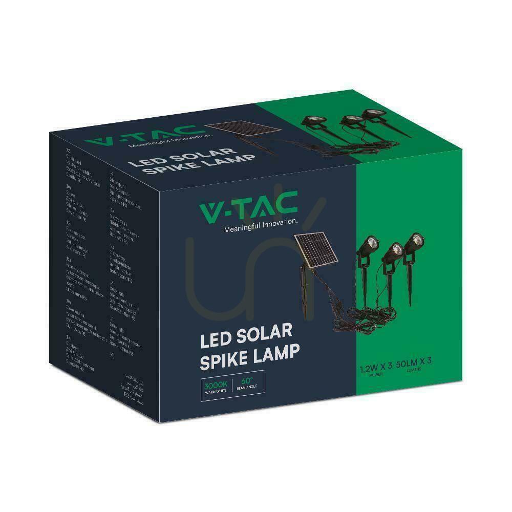 vyhliadka Sada záhradných svietidiel LED V-TAC so solárnym pohonom 3x1,2W IP65 VT-11032 3000K 50lm 3 roky záruka Sada záhradných svietidiel LED V-TAC so solárnym pohonom 3x1,2W IP65 VT-11032 3000K 50lm 3 roky záruka