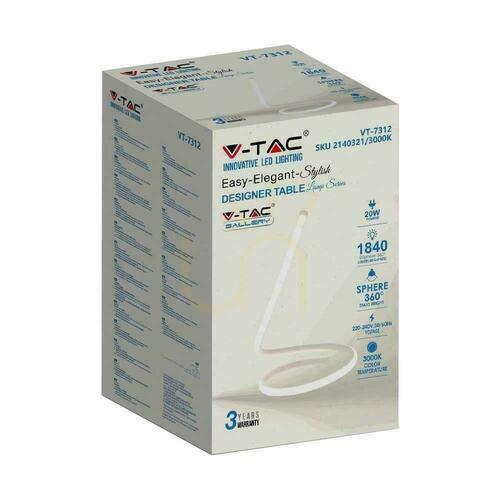 Skontrolujte LED lampa V-TAC Bent White Profile 20W 35cm VT-7312-W-N 3000K 1840lm 3 roky záruka