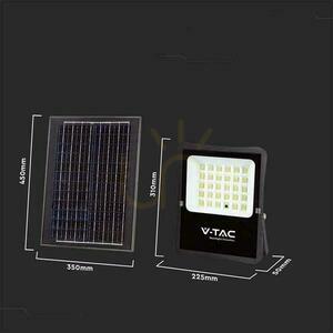 V-TAC 20W solárny LED projektor s diaľkovým ovládaním, AUTO, časovač IP65 VT-55300 6400K 2400lm small 2