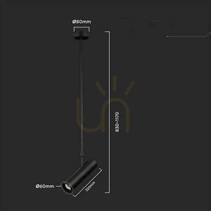 V-TAC GU10 nastaviteľné stropné svietidlo 830-1170mm čierne VT-7900 3 roky záruka 4 V-TAC GU10 nastaviteľné stropné svietidlo 830-1170mm čierne VT-7900 3 roky záruka small 4
