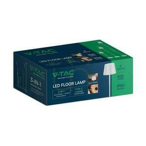 V-TAC 4W LED podlahová lampa biela IP54 dobíjateľná VT-7544-W 3000K 300lm. 1 V-TAC 4W LED podlahová lampa biela IP54 dobíjateľná VT-7544-W 3000K 300lm. small 1