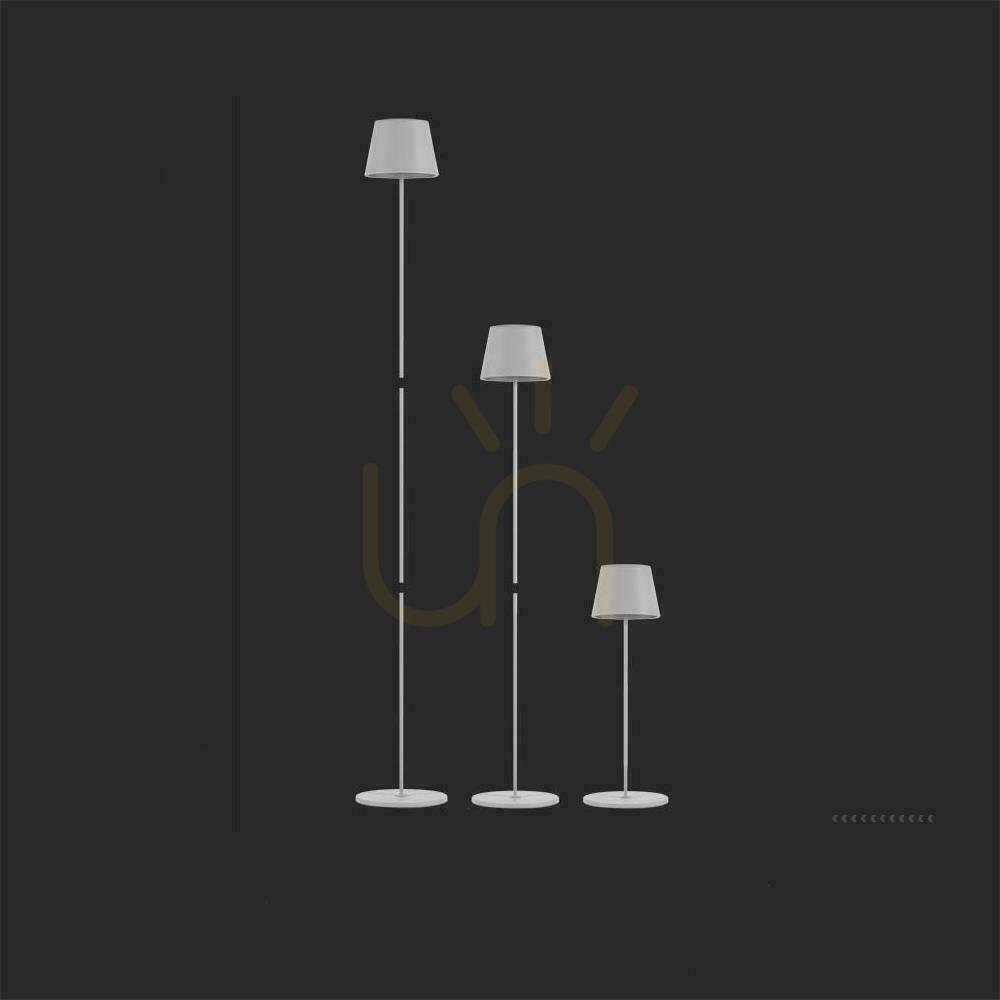 vyhliadka V-TAC 4W LED podlahová lampa biela IP54 dobíjateľná VT-7544-W 3000K 300lm. V-TAC 4W LED podlahová lampa biela IP54 dobíjateľná VT-7544-W 3000K 300lm.