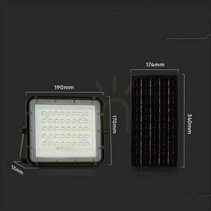 V-TAC 10W solárny LED reflektor s diaľkovým ovládaním, AUTO, časovač, IP65 čierny VT-80W 4000K 800lm. small 4