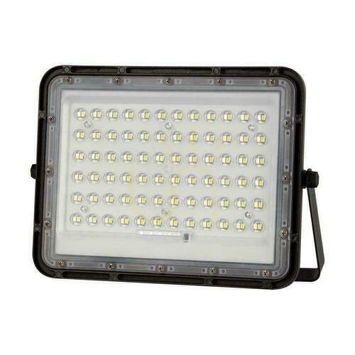 Skontrolujte Solárny LED reflektor V-TAC VT-120W 15 W, 1200 lm, 4000 K, IP65, diaľkové ovládanie, čierny