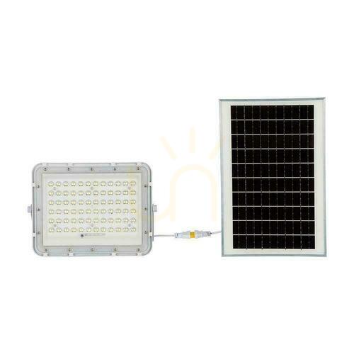 Skontrolujte V-TAC 15W solárny LED projektor s diaľkovým ovládaním, AUTO, časovač, IP65 biely VT-120W-W 4000K 1200lm.