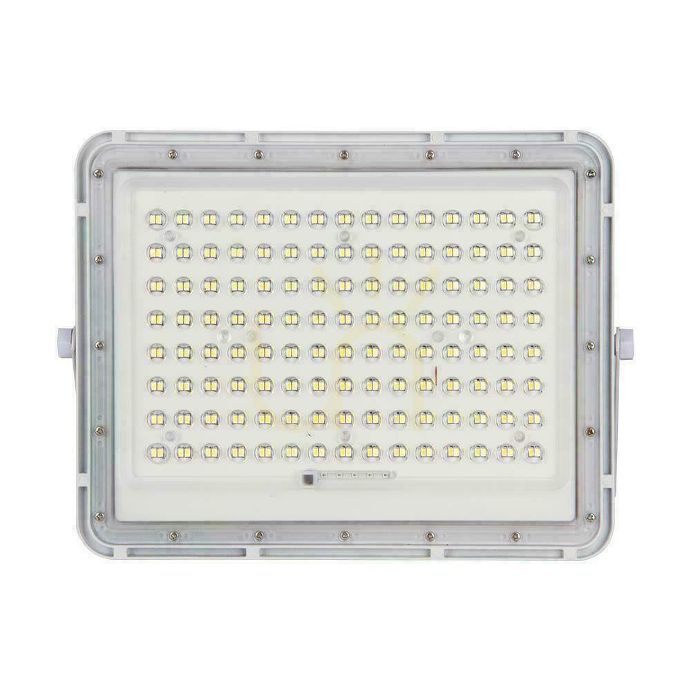 Náhľad V-TAC 20W solárny LED projektor s diaľkovým ovládaním, AUTO, časovač, IP65 biely VT-180W-W 6400K 1800lm V-TAC 20W solárny LED projektor s diaľkovým ovládaním, AUTO, časovač, IP65 biely VT-180W-W 6400K 1800lm