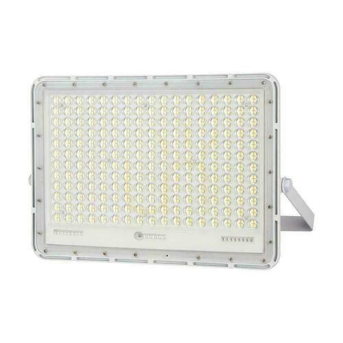 Skontrolujte V-TAC 30W solárny LED projektor s diaľkovým ovládaním, AUTO, časovač, IP65 biely VT-240W-W 4000K 2600lm