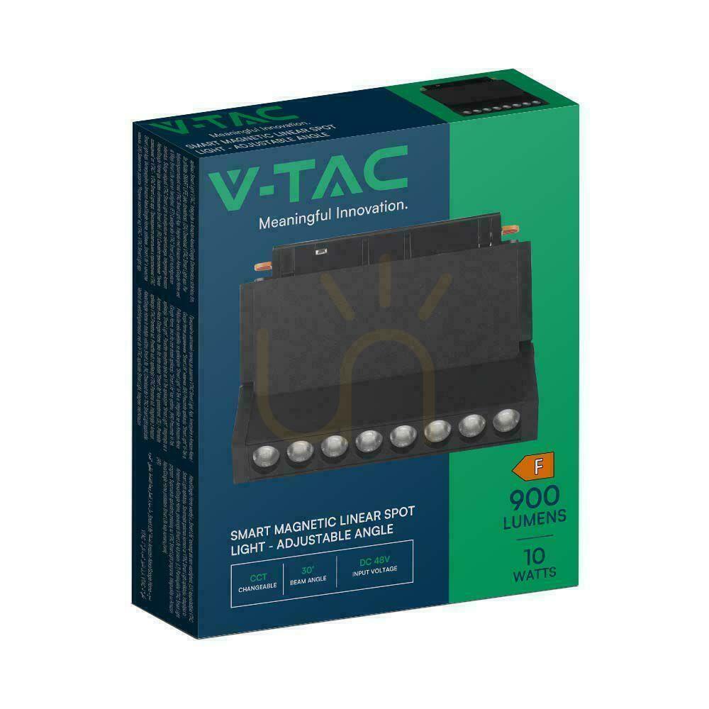 Skontrolujte SMART 48V V-TAC 10W LED CCT zbernicové svietidlo 30st SMART WiFi TRACKLIGHT Black VT-3610 2700K-6400K 900lm 3 roky záruka SMART 48V V-TAC 10W LED CCT zbernicové svietidlo 30st SMART WiFi TRACKLIGHT Black VT-3610 2700K-6400K 900lm 3 roky záruka