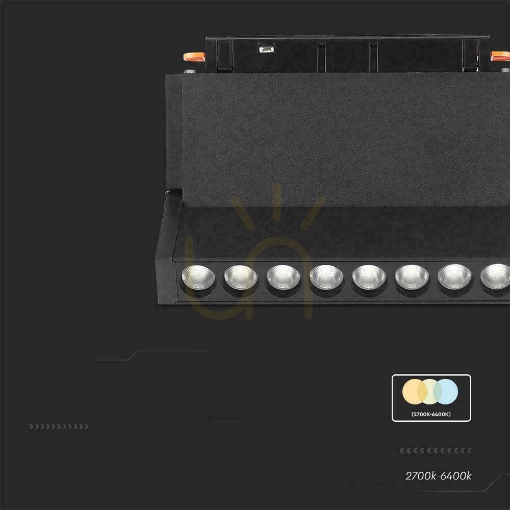 Šou SMART 48V V-TAC 10W LED CCT zbernicové svietidlo 30st SMART WiFi TRACKLIGHT Black VT-3610 2700K-6400K 900lm 3 roky záruka SMART 48V V-TAC 10W LED CCT zbernicové svietidlo 30st SMART WiFi TRACKLIGHT Black VT-3610 2700K-6400K 900lm 3 roky záruka