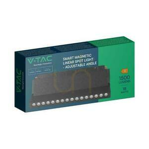 SMART 48V V-TAC 18W LED CCT zbernicové svietidlo 30st SMART WiFi TRACKLIGHT Black VT-3618 2700K-6400K 1500lm 3 roky záruka small 5