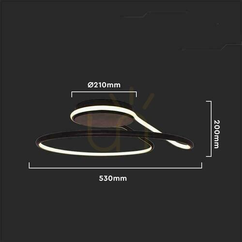Skontrolujte Čierne stropné LED svietidlo V-TAC VT-7762 54 W TRIAC 4000 K 5330 lm, SKU 6923