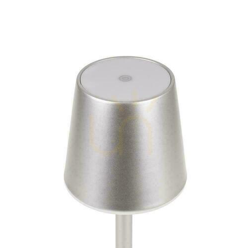 Skontrolujte V-TAC 3W LED nabíjacia stmievateľná lampa na nočný stolík šedá VT-7703 4000K 70lm.