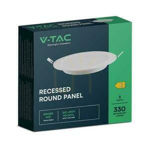V-TAC LED panelové zapustené svietidlo Premium Downlight 3W Round fi90 VT-61003 6500K 330lm. small 2