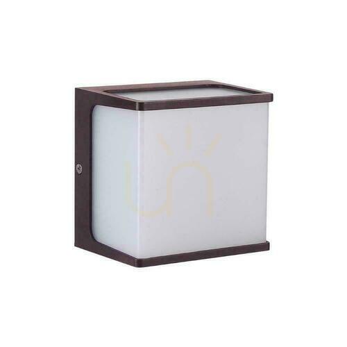 Skontrolujte Vonkajšie nástenné svietidlo V-TAC VT-708 LED 8 W 750 lm 3000 K, IP65, hnedé, opálový kryt 120×120 mm
