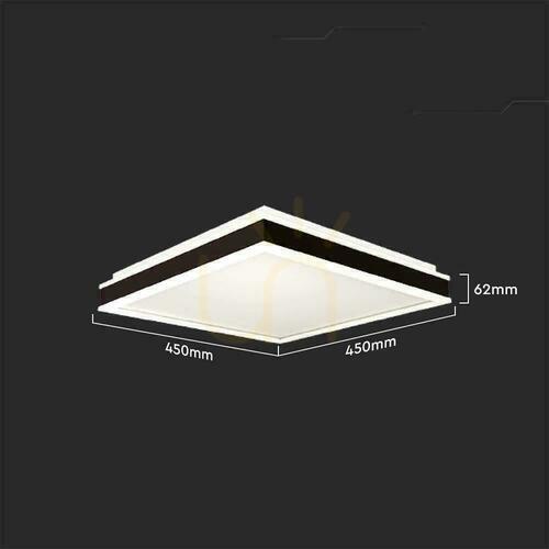 Skontrolujte Stropné svietidlo V-TAC 24W LED 3v1 čierny štvorcový 45x45cm VT-7782 4000K 2450lm