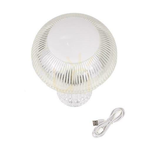 Skontrolujte V-TAC 1W LED stolová lampa na nočný stolík 25cm USB nabíjanie Stmievateľná transparentná VT-1040 3000K-6000K 50lm