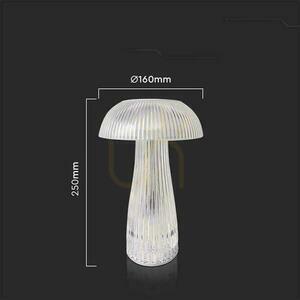 V-TAC 1W LED stolová lampa na nočný stolík 25cm USB nabíjanie Stmievateľná transparentná VT-1040 3000K-6000K 50lm small 5