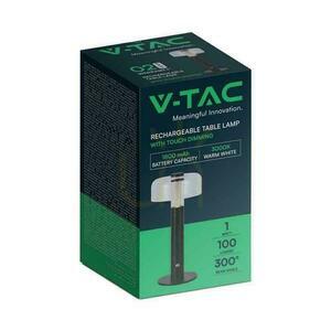 V-TAC 1W LED stolová lampa na nočný stolík 30cm USB nabíjanie stmievateľná čierna VT-1049 3000K 100lm small 1