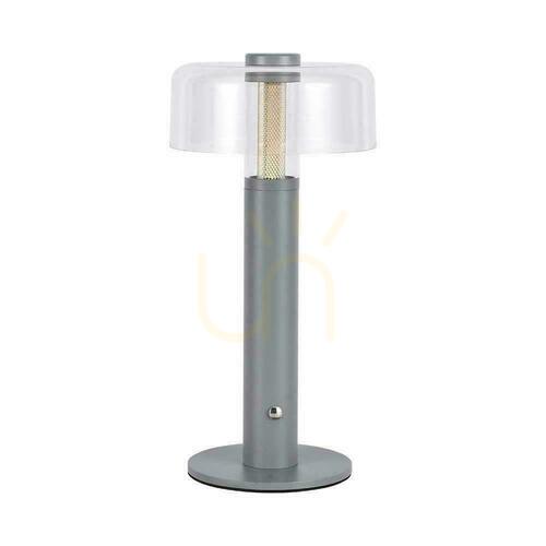 Skontrolujte V-TAC 1W LED stolová lampa na nočný stolík 30cm USB nabíjanie Stmievateľná šedá VT-1049 3000K 100lm