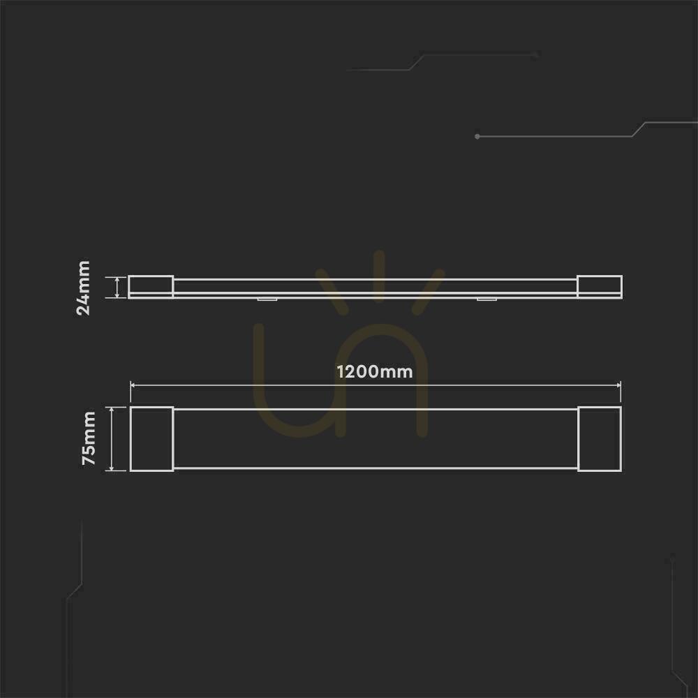 Displej V-TAC 40W LED povrchové lineárne svietidlo 120cm VT-8340 6500K 4800lm 3 roky záruka V-TAC 40W LED povrchové lineárne svietidlo 120cm VT-8340 6500K 4800lm 3 roky záruka