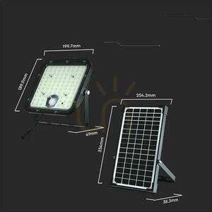 V-TAC 30W IP65 solárny LED projektor, diaľkový časovač, LiFePo 6,4V 6000mA čierny VT-432 6400K 4800lm 3 roky záruka small 5