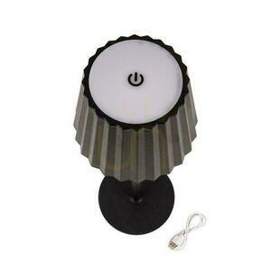 V-TAC 4W LED stolová lampa na nočný stolík 37cm USB nabíjanie stmievateľná čierna VT-1028 3000K-6000K 150lm small 1