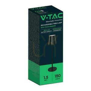 V-TAC 4W LED stolová lampa na nočný stolík 37cm USB nabíjanie stmievateľná čierna VT-1028 3000K-6000K 150lm small 3